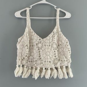 Lulus knitted tassel tank